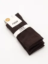 Pack de dos pares de medias de caña media color marrón con textura acanalada.