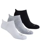 Pack de tres pares de medias invisibles Topper, con diseño deportivo, tejido elástico y logo de la marca en la puntera. Incluye colores blanco, gris y negro.