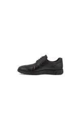 Zapato de vestir Derby de cuero color marrón oscuro, con cordones, cuello acolchado y suela de PU texturizada.