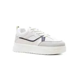 Championes deportivos American Sport Eri, color blanco con detalles en beige y marrón.