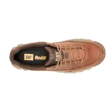 Zapatillas Caterpillar Threshold Rebound Lo de cuero color marrón. Cuentan con forro 100% reciclado postindustrial, plantilla de espuma de PU moldeada, entresuela de EVA duradera y ligera, y suela exterior de goma duradera con tecnología SRX para resistencia al deslizamiento.