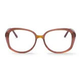 Lentes Mr Boho modelo Linda, con armazón translúcido en tonos marrón y ámbar, de diseño clásico y elegante.