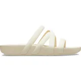 Sandalias Crocs Splash Strappy color crema, con tiras finas y plantilla ahuecada Croslite™ para mayor comodidad.