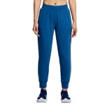 Pantalón de jogging azul con cintura elástica, bolsillos laterales y logo reflectante.