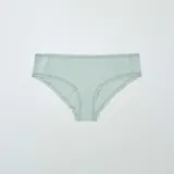 Pack de dos culottes de algodón color verde con borde de encaje.