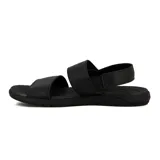 Sandalias de hombre Br Sport color negro, con doble tira horizontal y tira trasera con ajuste de velcro.