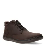 Botas tipo chukka Caterpillar modelo Roamer Mid 2.0, confeccionadas en cuero nobuck color marrón café. Presentan diseño de caña media con cuello acolchado, cierre de cordones y suela de goma flexible.