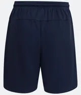 Bermuda deportiva Get Over de color azul marino, con cintura elástica ajustable mediante lazo y dos bolsillos laterales con cierre de cremallera.