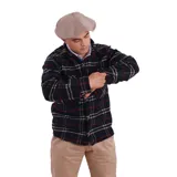 Camisa de manga larga con estampado de tartán en tonos azul marino, rojo y blanco. Confeccionada en 100% lana, con cuello abotonado y puños con botón. Corte clásico.