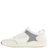 Championes urbanos Freeway modelo Panther, confeccionados en una combinación de cuero y textil. Presentan un diseño en tonos blanco y gris con detalles en naranja en la lengüeta y el talón. Cuentan con cierre de cordones y suela de goma.