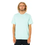 Remera celeste de manga corta y cuello redondo.