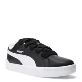 Championes urbanos Puma modelo Park Life Style Easy, de corte bajo, color negro con detalles en blanco. Presentan cordones anchos, suela de goma blanca y logo de la marca en el lateral.