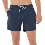 Short de baño Rip Curl Daily color azul marino, con cintura elástica ajustable con cordón blanco, bolsillos laterales y logo pequeño estampado en la pierna.