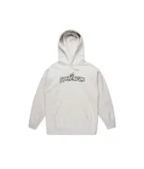 Buzo hoodie gris con bolsillo tipo canguro y logo de la marca Fucking Awesome estampado en el pecho.