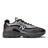 Championes New Balance modelo 1000, color gris y negro con detalles plateados, con logo "N" característico en los laterales y amortiguación ABZORB en el talón y el antepié.