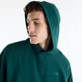 Canguro New Balance de felpa francesa verde oscuro, de corte holgado, con capucha, bolsillo tipo canguro y logotipo bordado en el pecho.