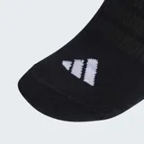 Pack de tres pares de medias deportivas Adidas de corte bajo, color negro con logo blanco en la puntera y diseño acolchado en la planta.