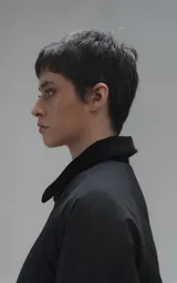 Campera oversize de microfibra opaca con diseño matelaseado de rombos. Presenta cuello de corderoy a tono, cierre frontal metálico y dos amplios bolsillos delanteros con solapa y broche snap. Interior forrado y relleno con guata térmica.
