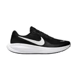 Championes de running Nike modelo Revolution 8, color negro con el icónico logo de la marca en blanco en el lateral y suela blanca de amortiguación.