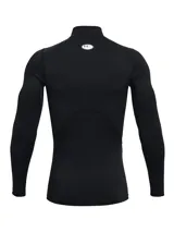 Remera de compresión Under Armour de manga larga con cuello alto, confeccionada en tejido de doble capa con interior cepillado. Presenta un diseño ergonómico con paneles de malla para ventilación y material elástico en cuatro direcciones.