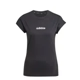 Remera Adidas de corte clásico y cuello redondo, color negro con el logo de la marca estampado en blanco en el centro del pecho.