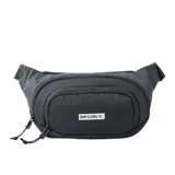 Riñonera negra con logo Rip Curl estampado en blanco.