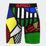 Calzoncillos bóxer de la marca PSD con diseño geométrico multicolor.