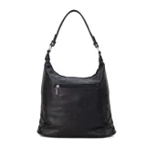 Cartera color crema con apertura superior con doble cierre, bolsillo frontal con tapa con broche magnético y cierre, bolsillos internos y laterales con cierre. Incluye correa larga regulable y desmontable.