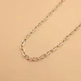 Cadena plateada de eslabones ovalados en plata 925.