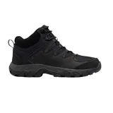 Championes de trekking Columbia modelo Buxton Peak Mid II, color negro. Diseño de caña media con tecnología impermeable, confeccionados en una combinación de cuero y materiales sintéticos, con suela de goma de alta tracción.