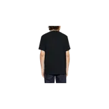 Remera negra de manga corta con cuello redondo y estampado frontal estilo 'confetti' con salpicaduras de pintura multicolor y el logo de la marca.
