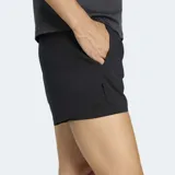 Short de entrenamiento Adidas Workout Essentials 2 en 1 color negro, con diseño deportivo, cintura elástica de tiro medio y el logo de la marca estampado en blanco.