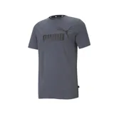 Remera Puma gris jaspeado de corte clásico, con logo estampado en el pecho.