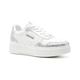 Championes urbanos American Sport modelo Pia, color blanco con detalles plateados.