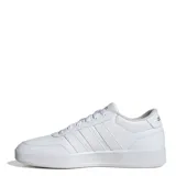 Championes Adidas Breaknet 3.0 de estilo urbano, color blanco con detalles en dorado en la lengüeta. Presentan el diseño clásico de tres bandas laterales y suela de goma al tono.