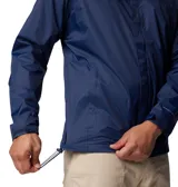 Campera impermeable Columbia modelo Watertight II, color azul marino. Cuenta con capucha ajustable, cierre frontal con solapa, bolsillos laterales con cierre, puños ajustables y forro de malla transpirable. Incorpora tecnología Omni-Tech para mayor protección contra la lluvia.