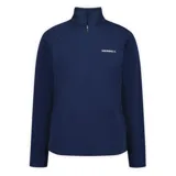 Buzo de cuello alto con cierre frontal parcial, manga larga y logo de la marca Merrell bordado en el pecho.