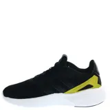 Championes Adidas Lite Racer 3.0, color negro con detalles en amarillo y las tres tiras características de la marca en los laterales.