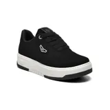 Championes urbanos de plataforma color tostado, con diseño de costuras decorativas y aplique metálico con logo en el lateral. Posee suela blanca con relieve y cordones al tono.