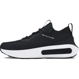 Championes Under Armour Phantom 4 de estilo urbano y deportivo, color negro con suela blanca. Presentan un diseño de cuello de punto tipo calcetín, contrafuerte de TPU en el talón y amortiguación UA HOVR+ para mayor retorno de energía.