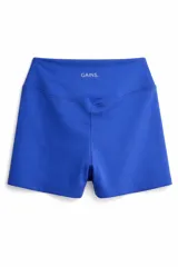 Short deportivo de tiro alto con cintura cruzada en V, confeccionado en tejido técnico elástico.