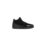 Championes Jordan 3 Retro modelo Black Cat, de color negro con detalles texturizados de elefante y acabados en charol.