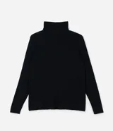 Blusa de manga larga con cuello alto, confeccionada en tejido de viscosa con elastano, de corte ajustado al cuerpo.