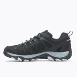 Championes de senderismo Merrell modelo Accentor 3 Sport GTX, color negro con detalles en gris claro. Presentan una construcción robusta con membrana impermeable GORE-TEX, parte superior de malla y cuero sintético, puntera protectora y suela de goma con tracción de alto rendimiento.