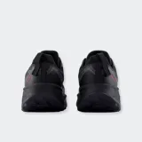 Championes de trail running New Balance Fresh Foam X Hierro v9, color negro con detalles en rojo y suela Vibram.