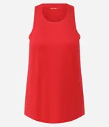 Musculosa deportiva Get Over en microfibra negra, de calce suelto, con escote redondo y perforaciones láser para ventilación.
