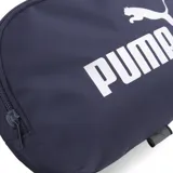 Riñonera Puma Phase Waist Bag, color azul marino, con logo blanco de Puma estampado en el frente. Cuenta con un compartimento principal con cierre y correa ajustable.