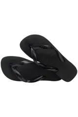 Chancletas Havaianas color dorado con tiras texturizadas y diseño clásico de dedo.