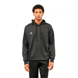 Canguro deportivo Umbro de color negro, con capucha ajustable mediante cordones, manga larga con puños elásticos y logo de la marca estampado en el pecho.