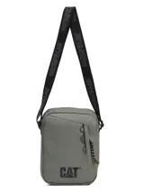 Bandolera Caterpillar modelo Explorer Shoulder BA color verde militar, con compartimento principal, bolsillo frontal con cordón y correa de hombro ajustable con el logotipo de la marca.
